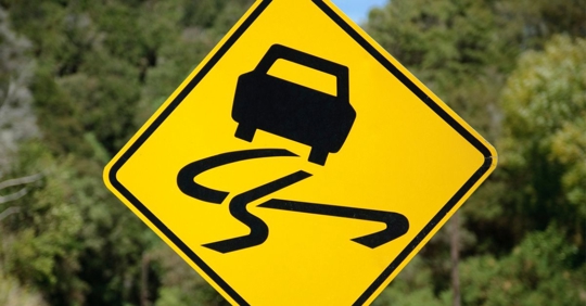 winding road sign