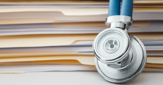 stethoscope and medical files
