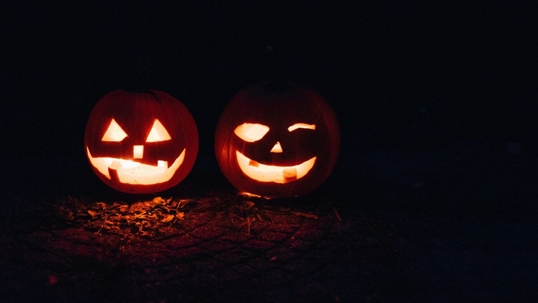 two jack o lanterns