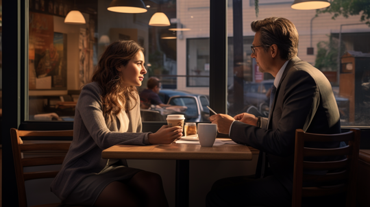 coffee date in a cafe